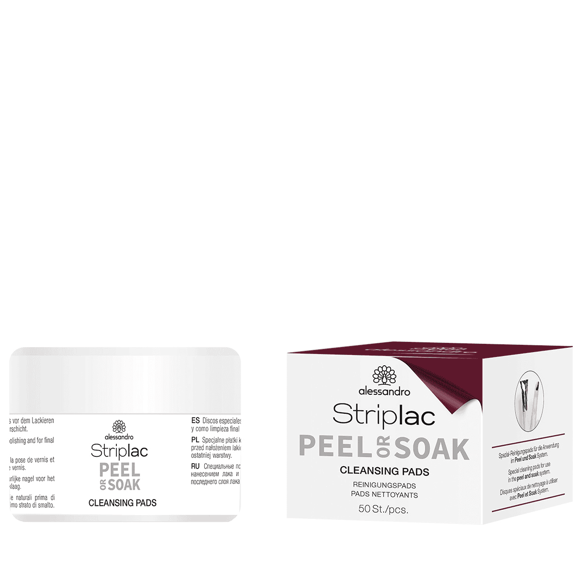 Peel Cleansing - or Striplac pads Alessandro - Soak