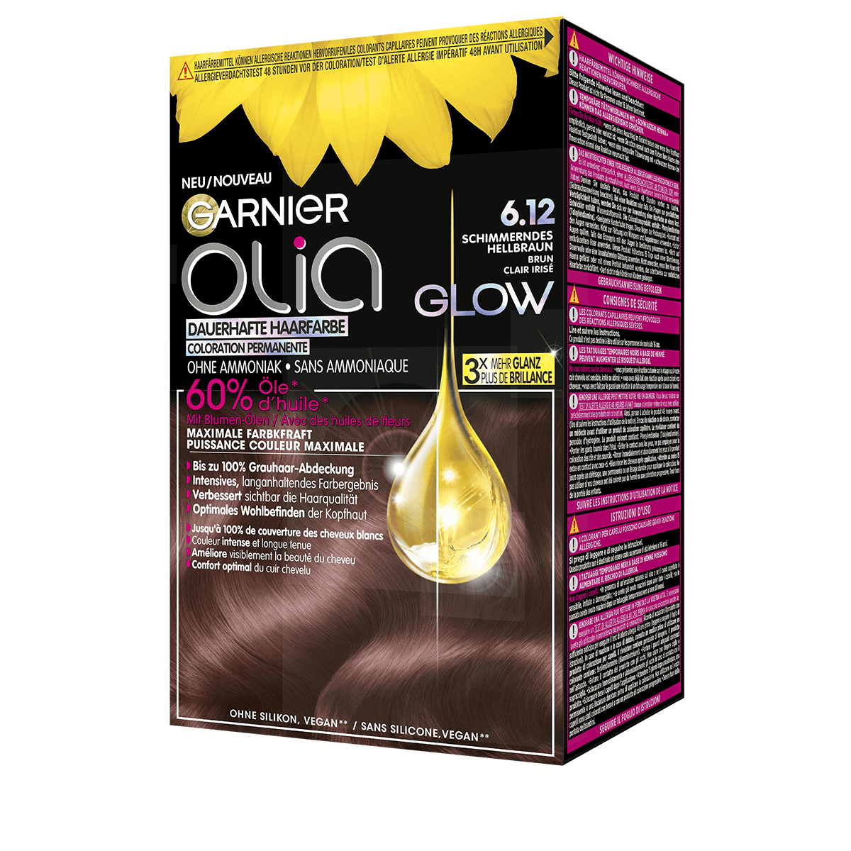 Garnier - Glow Permanent hair colour 6.12 •