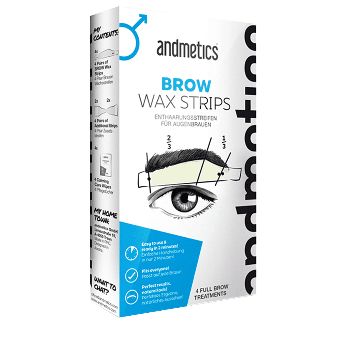 Andmetics • Brow Wax Strips Men •