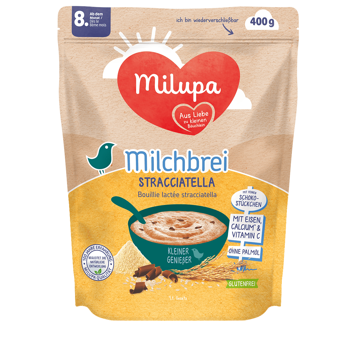 Milupa • Milk Cereal Stracciatella 8M 400 g - Main Image