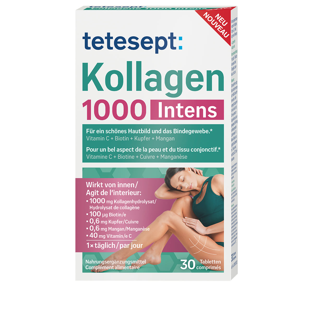 Tetesept • Collagen 1000 Intens Tablets • Boost Skin Elasticity