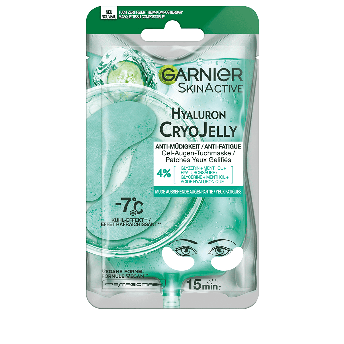 Garnier - Cryo jelly gel eye sheet mask • | Tuchmasken
