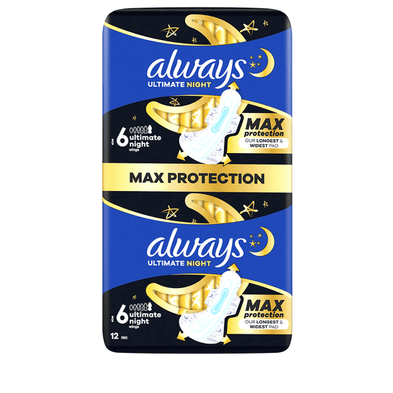 Binde Ultimate Night - Protection Maximale Avec Ailes Grand Pack - 12 pcs.