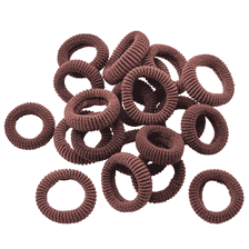 Gommes à Cheveux pour Enfants Frottée, Ø 20 mm, 20 pcs. - Marron
