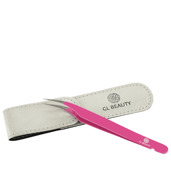 Pink curved HD tweezers