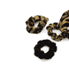 Scrunchies plain and in leo print, with bow