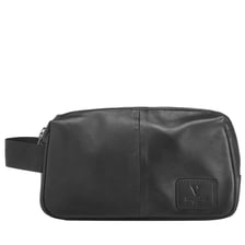 Trousse De Toilette En Cuir D'agneau - Noir