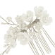 Hair Comb With Flowers - Silver