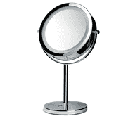 Stand-up cosmetic mirror with LED, x1 and x5