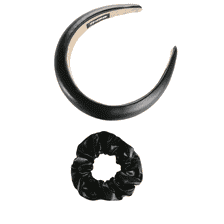 Bandeau Pour Les Cheveux & Scrunchie Glam - Noir