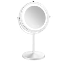 Table Mirror With Led Light & x10 Magnification - White
