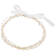 Boho style, fine golden wire hair jewelry withwhite pearls