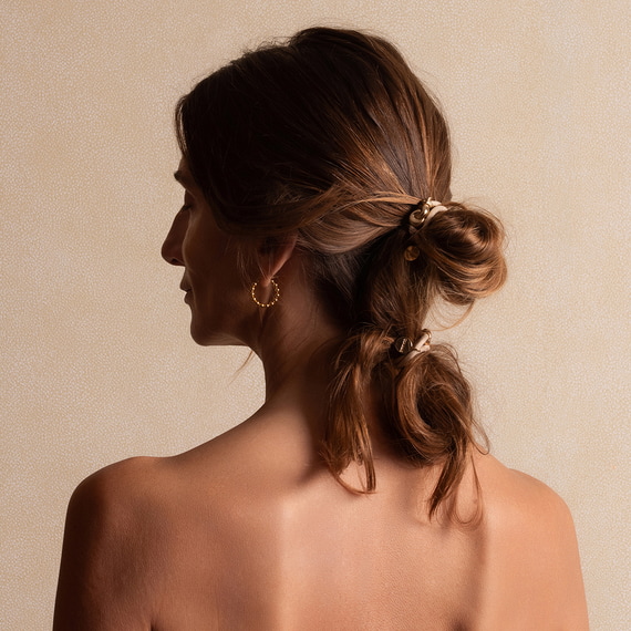 Hair Tie Metal Details 3-pack Cream
