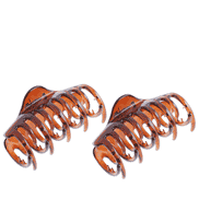 Pinces à cheveux crabe rondes, de grande taille, 80 mm, havane, par 2
