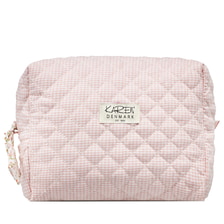 Large Toiletry Bag In Pink-Checkered Quilt