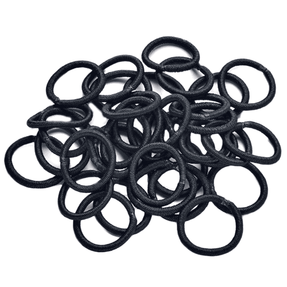 Mini elastico per capelli, nero senza chiusura in metallo, 36 pezzi.