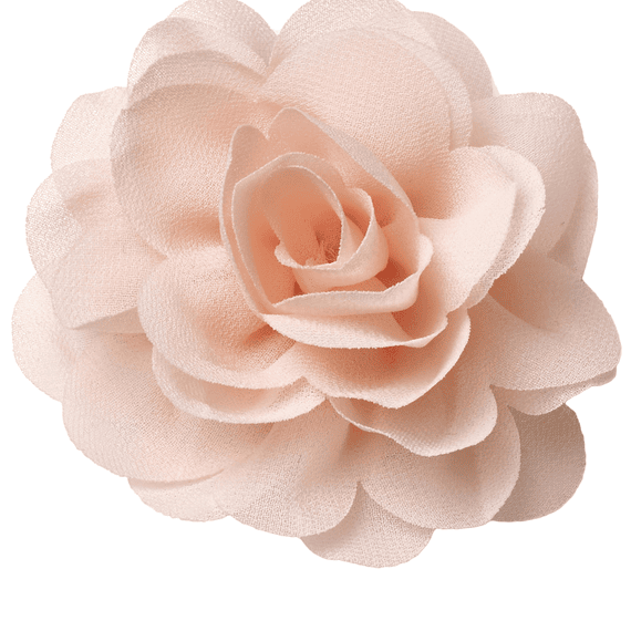 Fiore di stoffa in tessuto fine su clip, rosa tenue