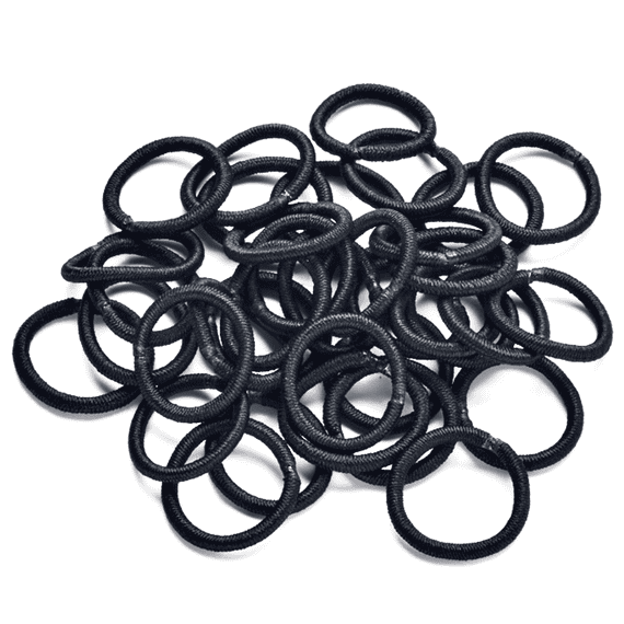 Mini elastici per capelli, 15 mm, nero, 40 pezzi