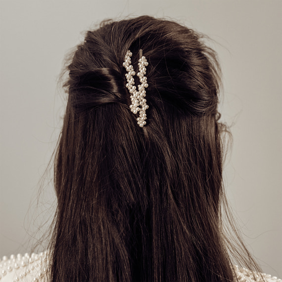 Hair Slider Pearls Gold
