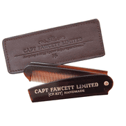 Folding Pocket Beard Comb WITH Leather Case