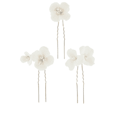 Hairpins With Ceramic Blossoms