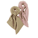 Fake Fur Scrunchie con Fiocco in Satin - rosa e beige