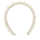 Breiter Haarreif mit Perlen & Strass - Ivory