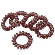 Élastiques à cheveux spirale, 4 cm de diamètre, marron, par 6