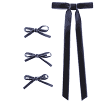 Punto Di Velluto & Fiocco Sulla Clip - navy