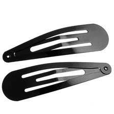 Clic clac, en métal, triangulaire, noir, 2 pcs