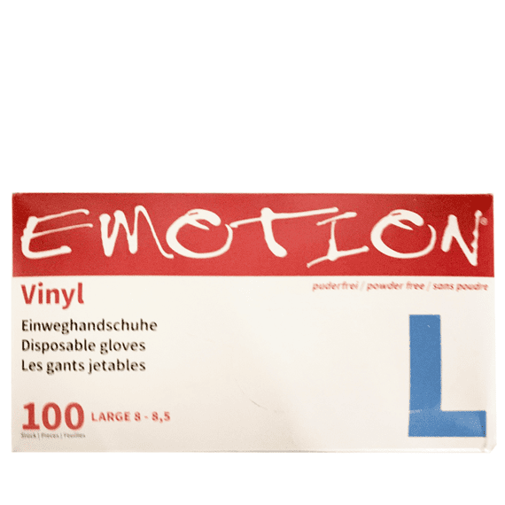 Emotion Guanti in vinile L senza polvere 100 pz.