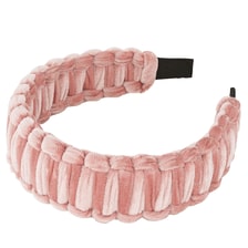 Cerchietto in Velluto a Treccia Larga - rose