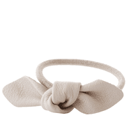 Leather Bow Small Hair Tie Cream