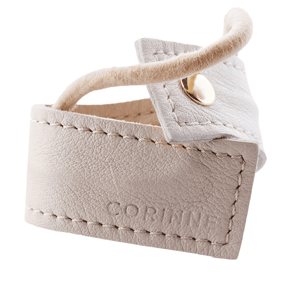 Leather Band Short Bendable two-colored White / Cream