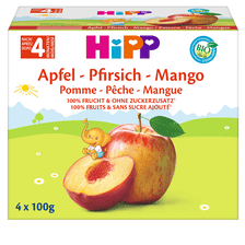 Fruchtpause Apfel Pfirsich Mango 4 x 100 g