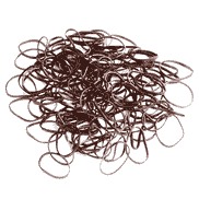 Mini-élastiques pour cheveux en silicone brun, 120 pièces