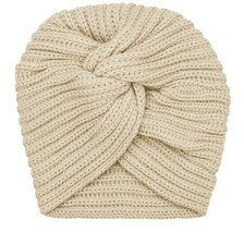 Berretto a turbante in maglia, beige