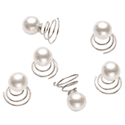 Rouleaux Curlies, blanc, 1.2 cm dia, 6 pièces