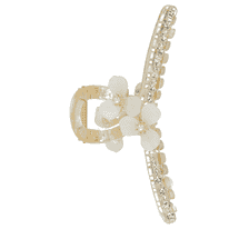 Hair Clip With Small Flowers & Rhinestones