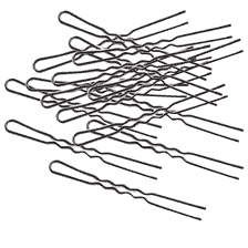 Hair pin, black, 20 pcs