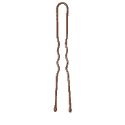 Invisible Hair Pins, waved, U-shaped, 45 mm - with exopy drop, 50 pcs, brown