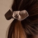 Leather Bow Big Hair Tie Cream
