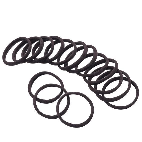 Seamless Hair Elastics, 3.5 cm diameter, black, 15 pcs