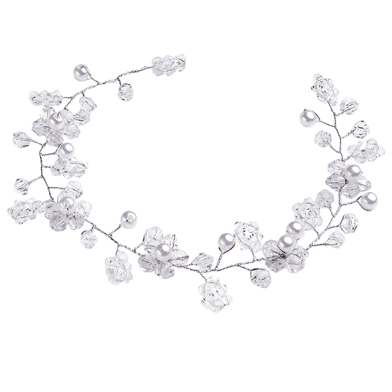 Accessori per capelli in stile boho, filo sottile, fatti a mano con perline e fiori