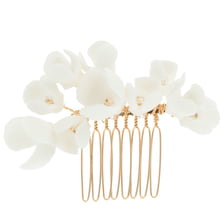 Small Hair Comb With Ceramic Flowers