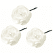 Pin Con Fiore Di Tessuto, Bianco