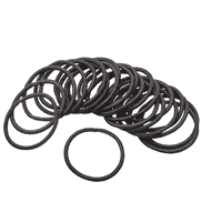 Hair Elastics, thin, 30 mm, black, 24 pcs