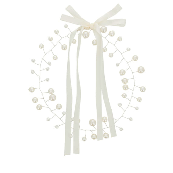 Drahthaarschmuck mit Perlen - Silber