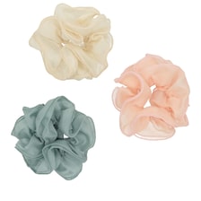 Scrunchie Set – Beige, Rosa & Verde Salvia