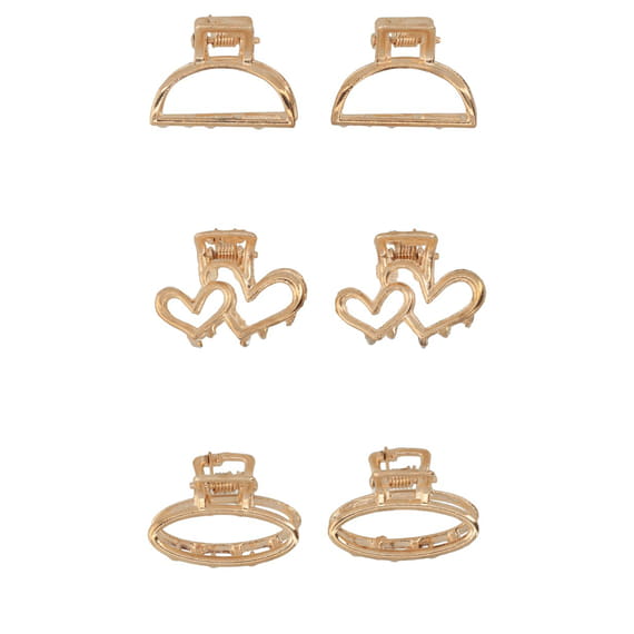 6er Set Barrettes À Cheveux – Or